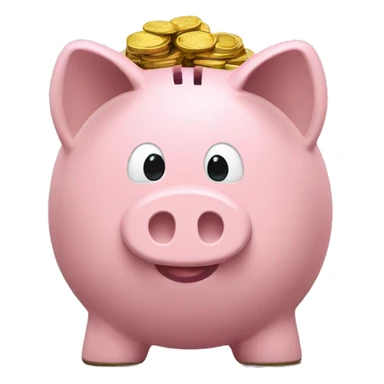piggy bank with lots of coins sticker