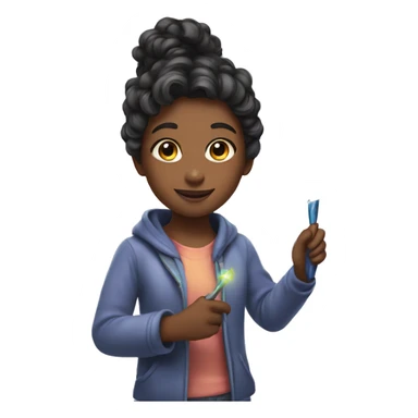 girl with magic wand sticker