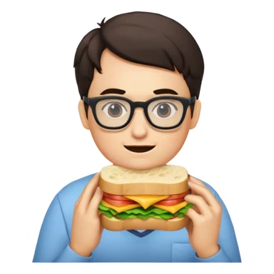geek eating sandwicgh sticker