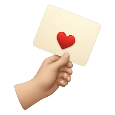 hand holding a card sticker