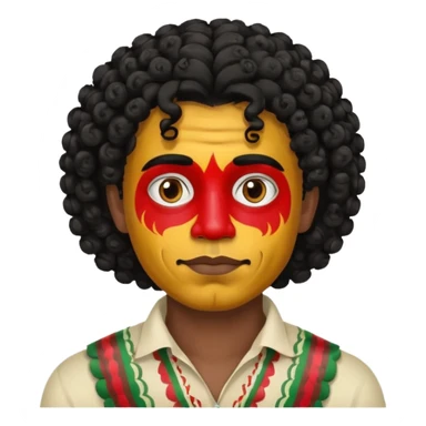 painted face mexican theme, curly hair, male sticker