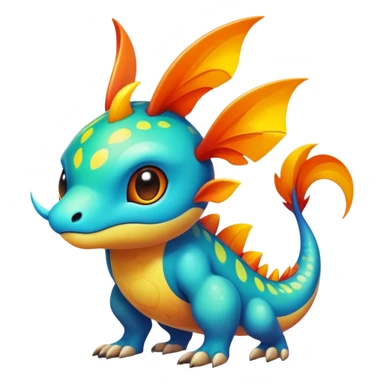 colorful vibrant Fakémon-creature with random markings sticker