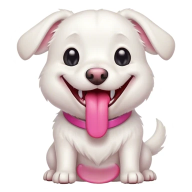 White Dog laughing  sticker