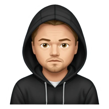 leonardo di caprio with black hoodie sticker