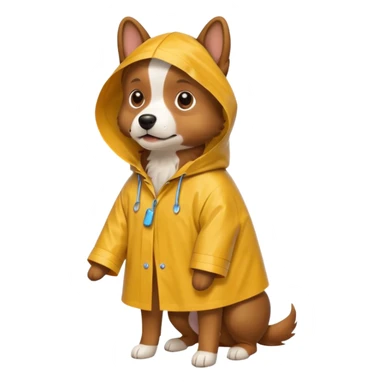Dog wearing a raincoat sticker
