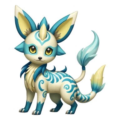 Tropical Tiny Marked Patterned Tribal Shiny Albino Oriental Asian Patterned Tropical Exotic Toxic  WereGarurumon-Meloetta-Umbreon-Vaporeon-Absol-fusion-hybrid-creature (full body) sticker