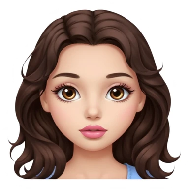 big brown eye very long lashes wavy dark brown hair wheat skin beautiful kissed girl  sticker