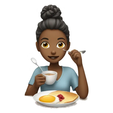 Girl eating nice breakfast sticker
