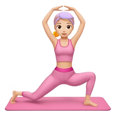 Chica haciendo pilates color rosa atuendo  sticker