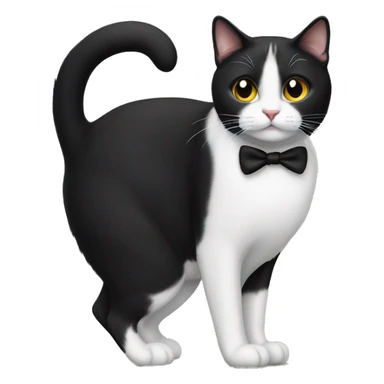 Tuxedo cat with no tail  sticker