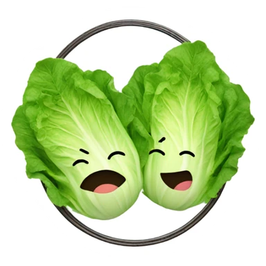 lettuce with a happy face holds a mirror in his hand and looks at it sticker
