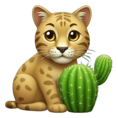 big cat that look as a cactus sticker