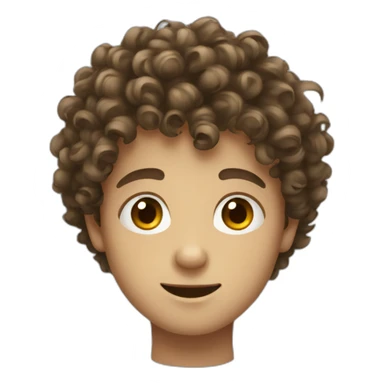 curly hair european boy sticker