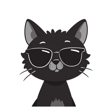 cute cat wearing stylish sunglasses sticker