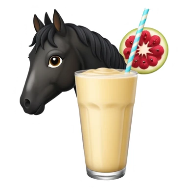 black horse holding smoothie sticker