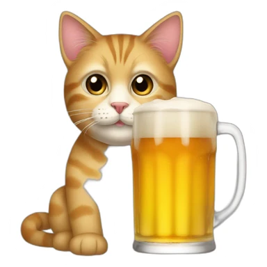 Cat-drink-biere sticker