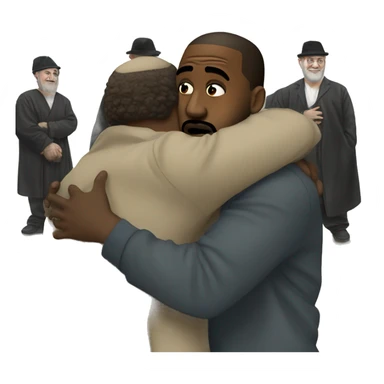 Kanye hugging Jews sticker