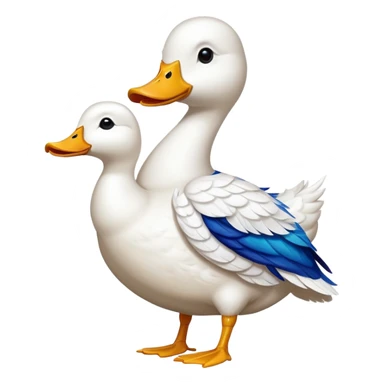 Generate a white duck with a LeBron jersey on sticker