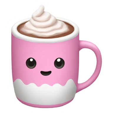 pink mug of hot cocoa sticker