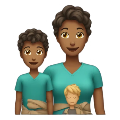 mother and son sticker