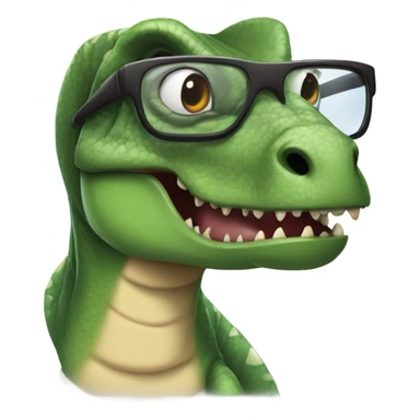 dinosaur with glasses licking a komodo dragon sticker