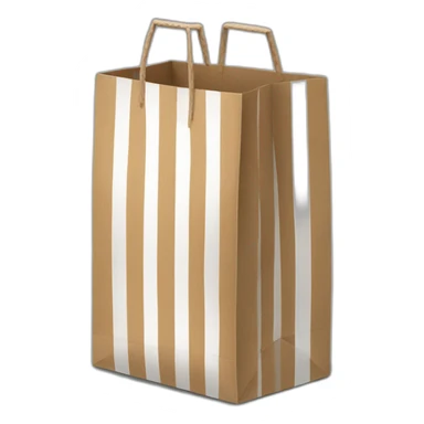 Cardboard bag with white stripes sticker