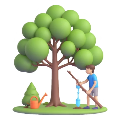 18 year old boy watering a tree sticker