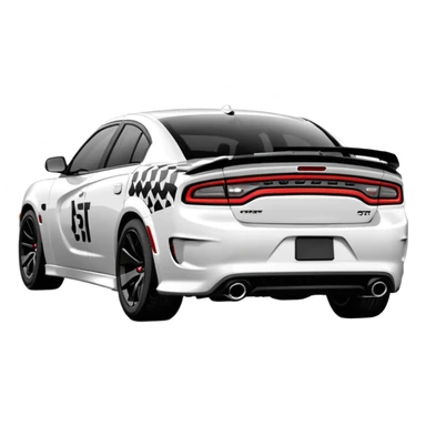 CHARGER DOSH HellCat SRT white and Pattern on the side of the logo HellCat sticker