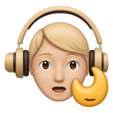 Create clear, modern iPhone-style emojis representing Hear. Include an ear or sound waves, showing passive hearing. sticker