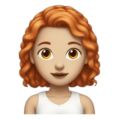 Female with white skin, brown eyes, red hair, nose piercing sticker