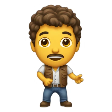 hombre castaño saltando sticker