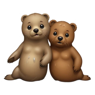 seal and brown bear sticker