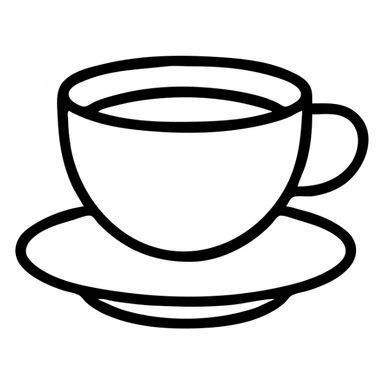 outlined cup of coffee icon sticker