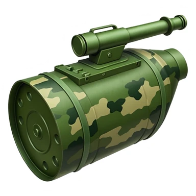 generate a realistic green elongated anti-tank mine that can be carried by a drone sticker