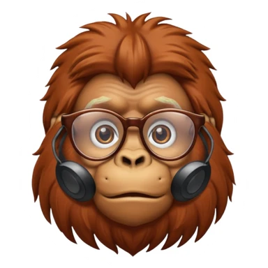orangutan with glasses sticker