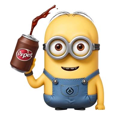 A minion with a dr. Pepper  sticker