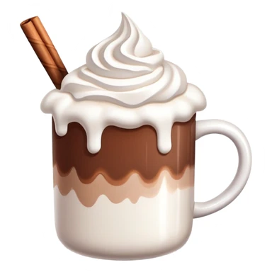 white mug of hot chocolate with marshmallows and whipped cream sticker