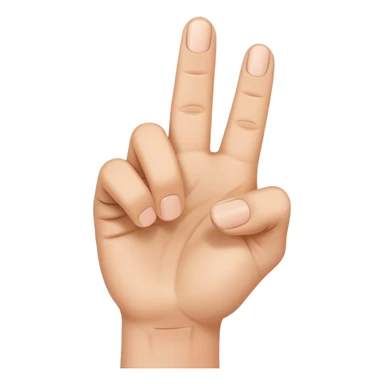 sideways view of a hand with a finger pointing up, his other fingers are making the shape of a c sticker