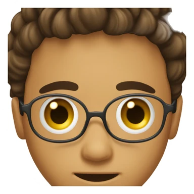 niño de lentes negros, cabello castaño oscuro laci sticker