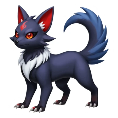 Noibat-Absol-Nargacuga-Zorua-Torracat-fusion-Fakemon-Pokémon-creature  sticker