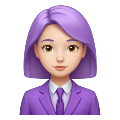 lavender-purple girl Suit, smooth rounded neckline, simple design, glossy surface, plain background. sticker