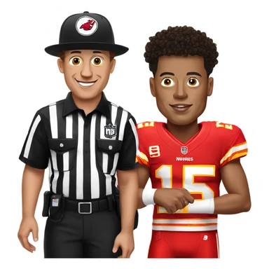 Patrick Mahomes with ref friend sticker