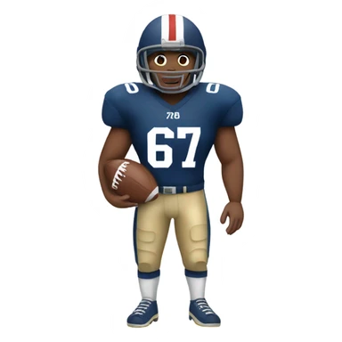 American football player number 67 sticker