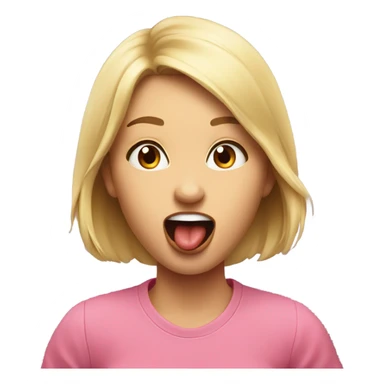 A girl sticking out her tongue to tease her friend sticker