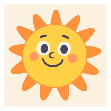 a smiling sun with soft pastel colors sticker