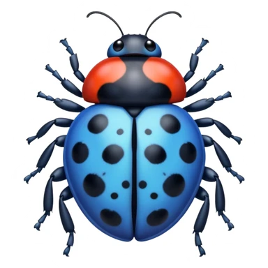  cute BLUE lady bug, 4 LEGS sticker