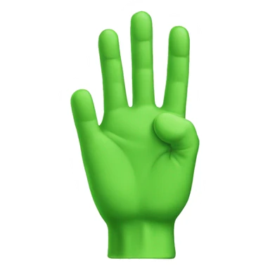 three fingers green hand sticker