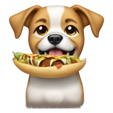 dog crying with tacos in hand sticker