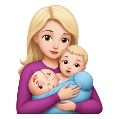 mom hugs baby in her heart sticker