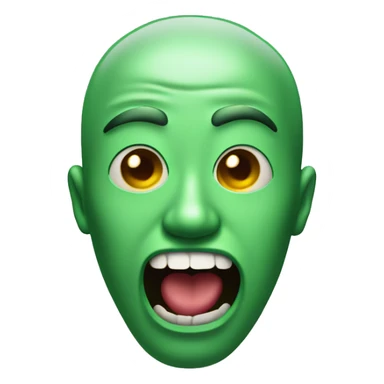 an open mouth face ( 😮 ) in the shape of the "radioactive" emoji ( ☢️ ) sticker